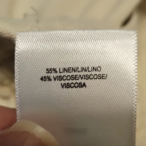 Lucky Brand Linen Elastic Waist Cream Pants - Picture 5 of 12